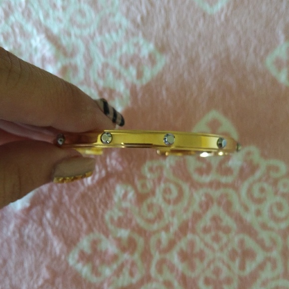 Michael Kors Thin Gold Cuff w/ Gunmetal Studs NWT - Picture 5 of 7